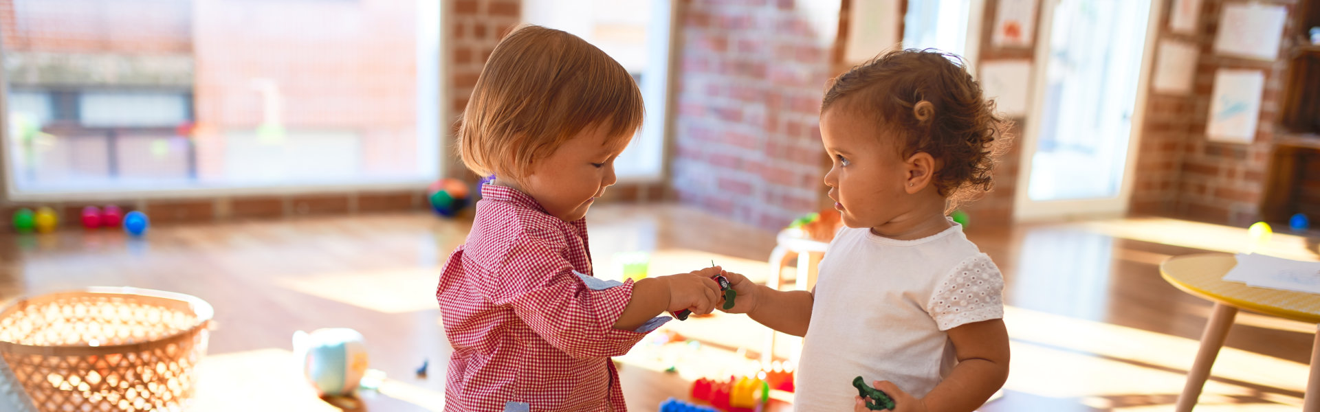 two kids playing together