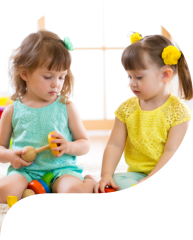 two kids girl playing together